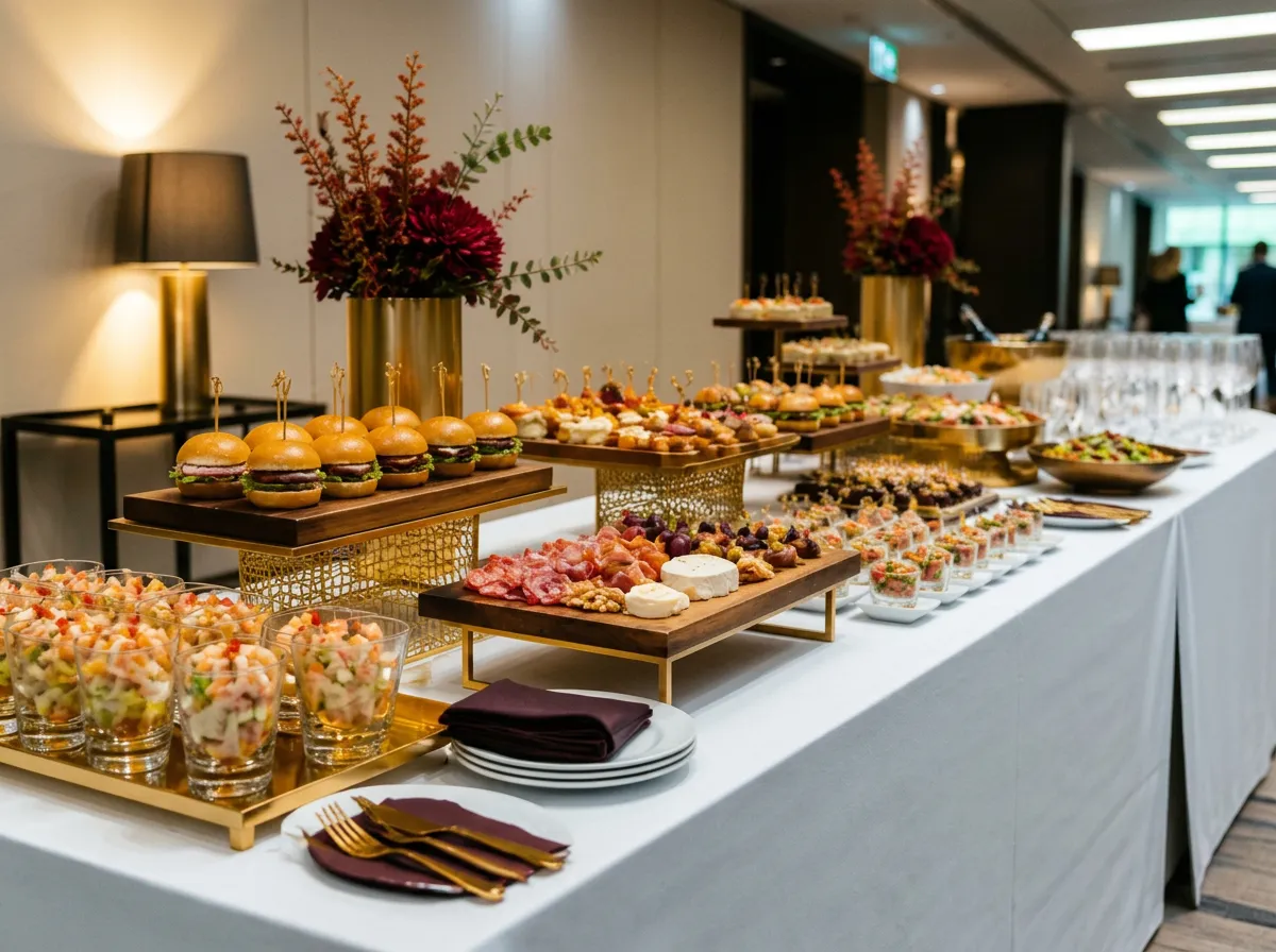 Buffet premium pour événement d'entreprise, dressé par Maison G&B